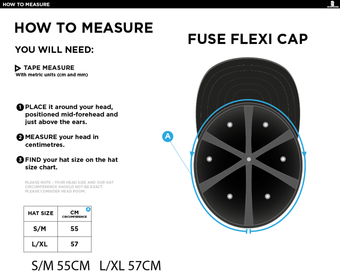 LAKENHEATH CC Fuse Flexi Cap - Bottle - Size Guide