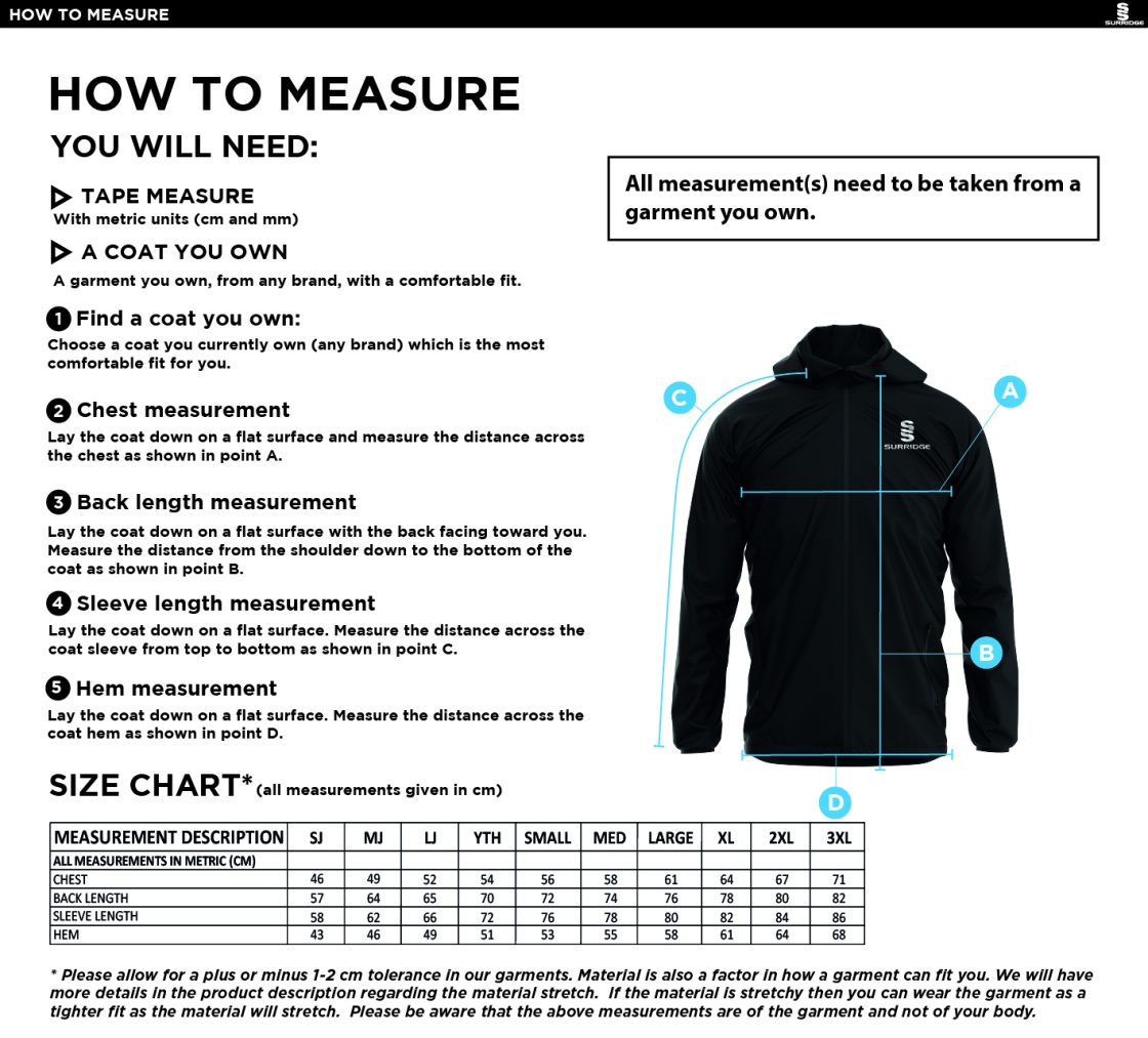 lakenheath cc Dual Elite 1/4 Zip Hoody / Rain Jacket : Navy - Size Guide